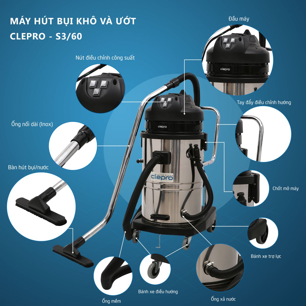 chi tiet may hut bui clepro s3/60